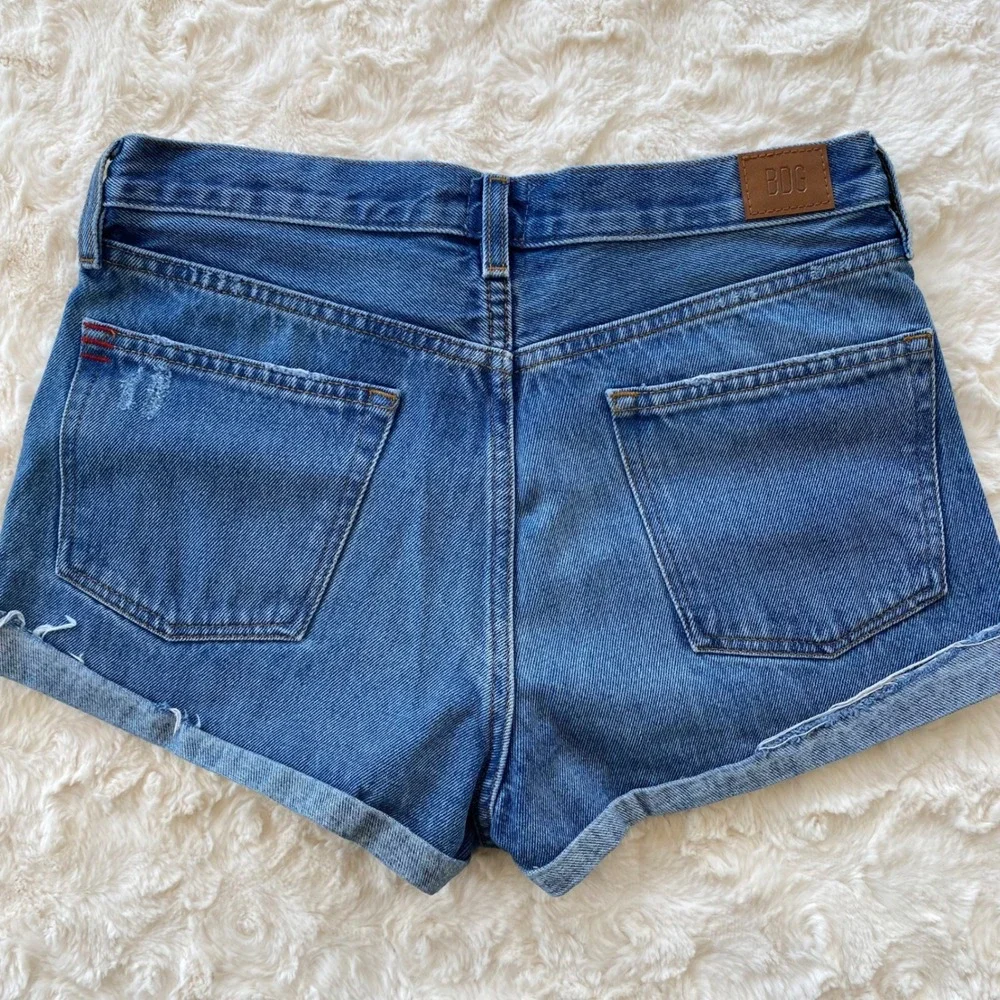 BDG Denim‎ Shorts Women 28 Blue High Rise Button Fly Distressed Cuffed Festival